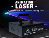 Laser Animation - 1000MW - plus de 200 motifs - DMX - professionnel ou domestique - laser rgb haute qualité