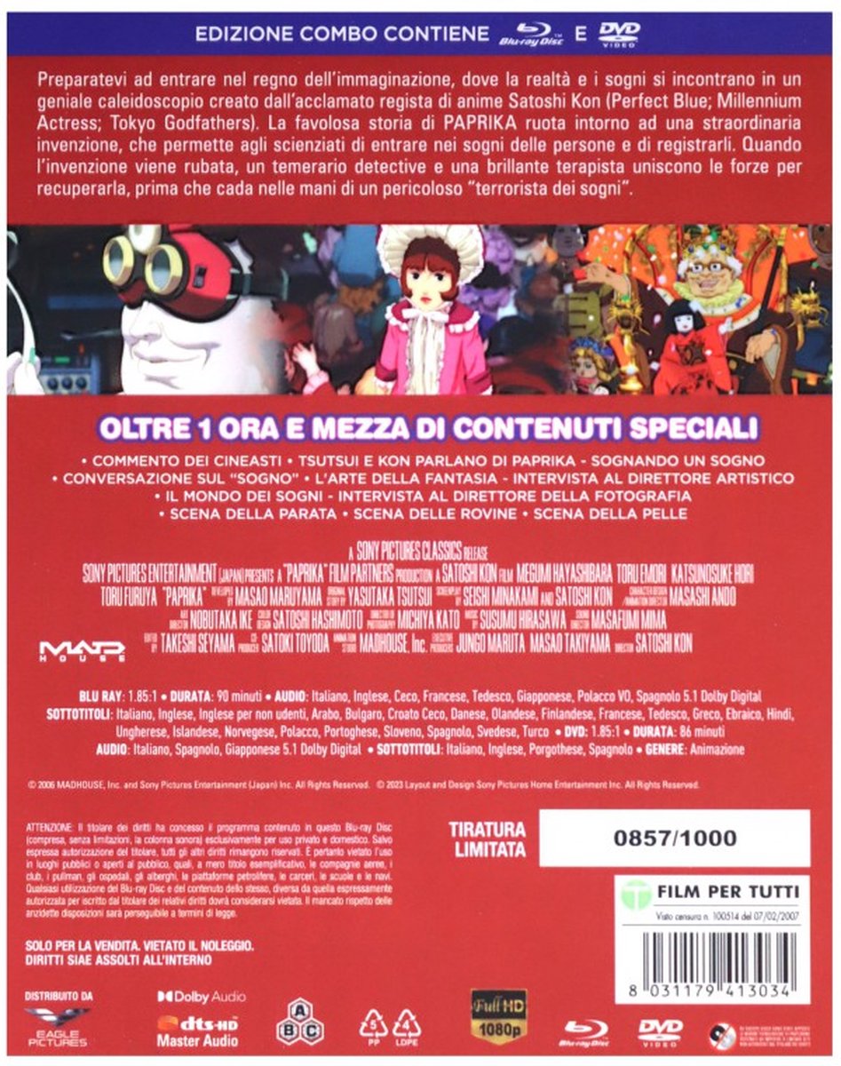 Paprika [BluRay]+[DVD] (Bluray), Katsunosuke Hori Dvd's bol