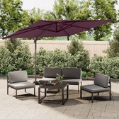 The Living Store Zweefparasol - Bordeauxrood - 300 x 300 x 258 cm - Polyester met PA-coating