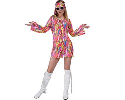 Hippie jurk - Hippie kostuum dames - Hippie kleding - Flower power kostuum dames - Carnavalskleding - Carnaval kostuum - Maat M