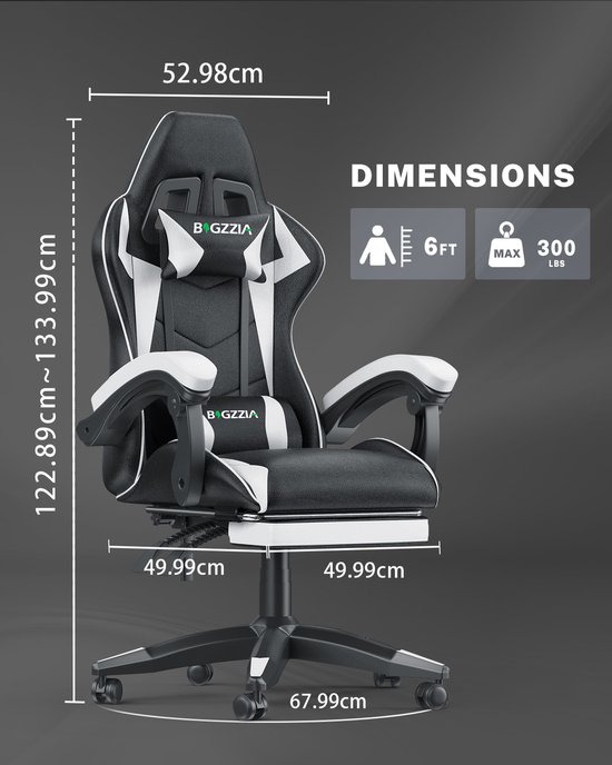 Dowinx Gamingstoel, racing, gamerstoel met lentekussen