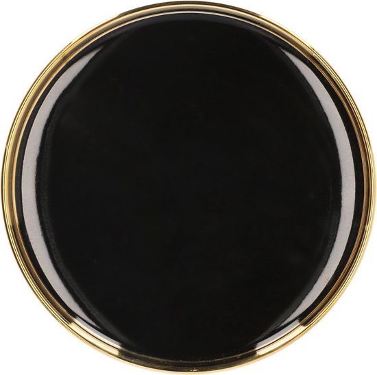 Marmerlook porselein salade schaal (zwart-goud