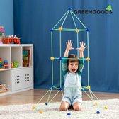 GREENGOODS® - Kinderfortbouwset - Bouw Speelgoed - Constructiespeelgoed - Glow In The Dark - 155 Stuks