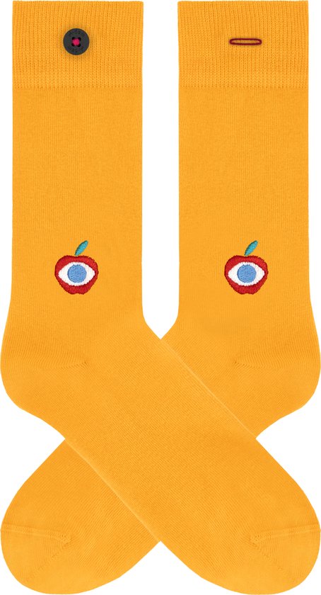 A-dam Eye Apple - Sokken - Katoen - Ideaal Als Cadeau - Duurzaam - Unisex - Oker