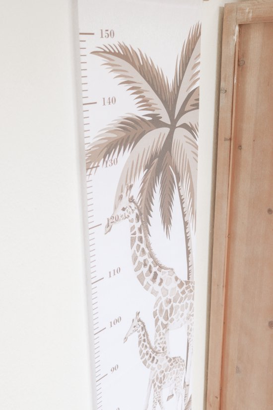 Groeimeter vintage jungle - natural - babykamer - kinderkamer - natuurlijk - dieren - safari - giraf — afbeelding 2