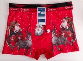 Kerst boxershort kerstcadeau heren ondergoed mannen boxershort rood maat S