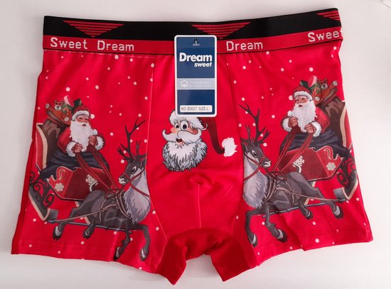 Boxer de Noël cadeau de Noël sous-vêtements pour hommes caleçons pour hommes rouge taille S