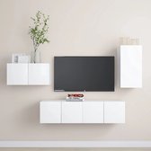 The Living Store Wandmeubelset - TV - 30.5 x 30 x 60 cm - Wit - Spaanplaat