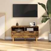 The Living Store Tv-meubel Stereokast - 90 x 40 x 48.5 cm - Gerookt eiken - Montage vereist