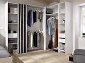 Vente-unique - Dressing d'angle avec Rideau et 1 Porte - avec Miroir - L231  cm - Blanc et Gris - Bertrand : : Cuisine et Maison