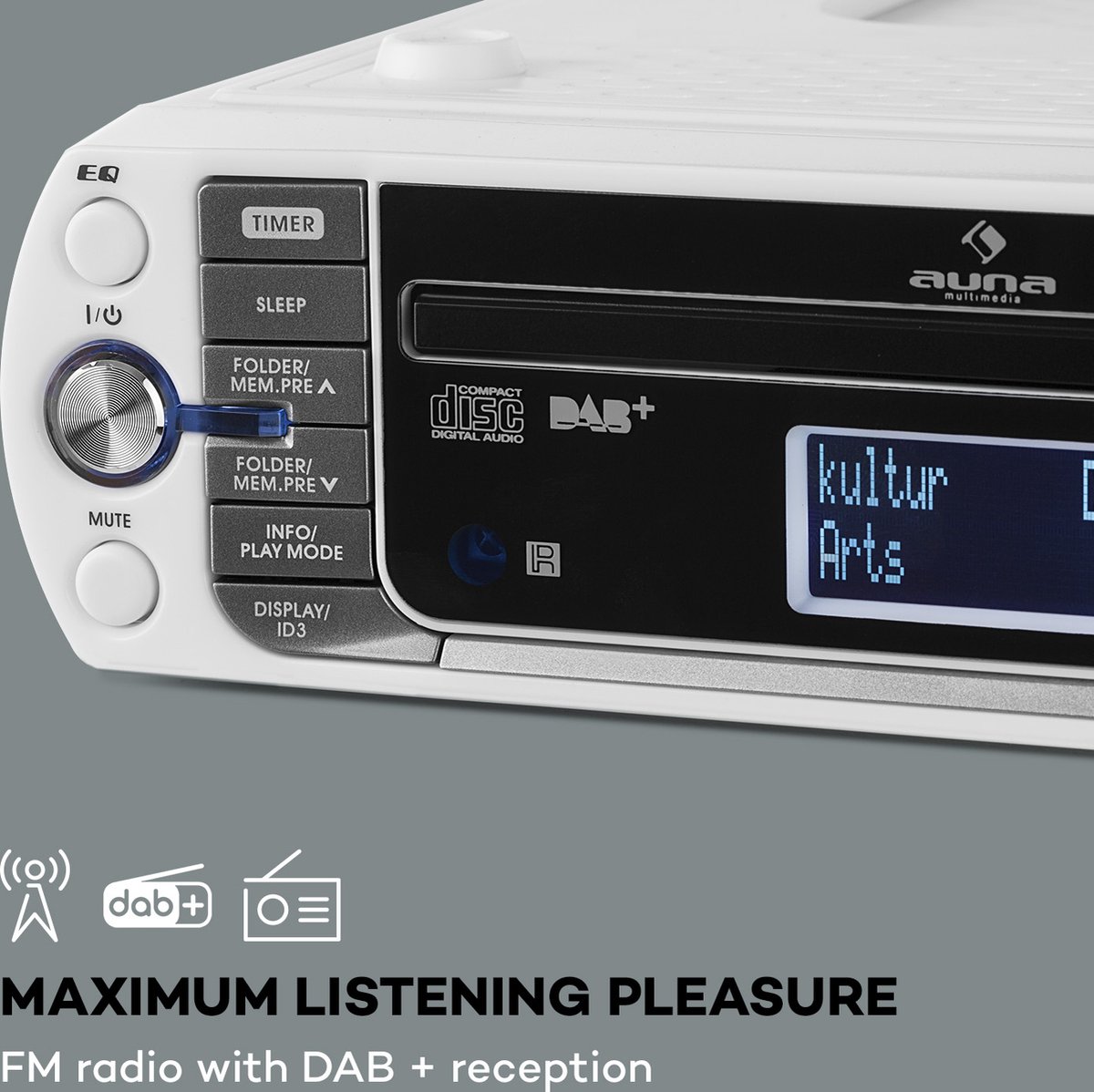 KR-400 CD keukenradio, DAB+/PLL FM, CD/MP3 player zilver | bol