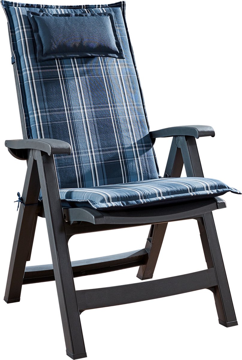Donau stoelkussen zitkussen hoge rug tuinstoel polyester 50x120x6cm