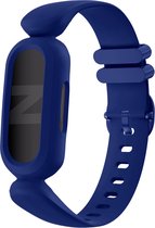 Bandz siliconen band 'Classic' geschikt voor Fitbit Ace 2 - Hoogwaardig siliconen materiaal - perfect bandje voor kids - donkerblauw siliconen bandje