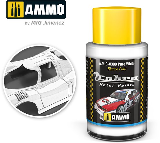 AMMO MIG 0300 Cobra Motor Paints - White Pure - Mat - Acryl - Pot de Peinture 30 ml
