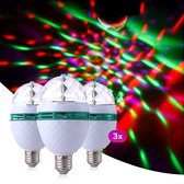Discolamp - LED - E27 - RGB - Muziek gestuurd - Roterend - 3 STUKS