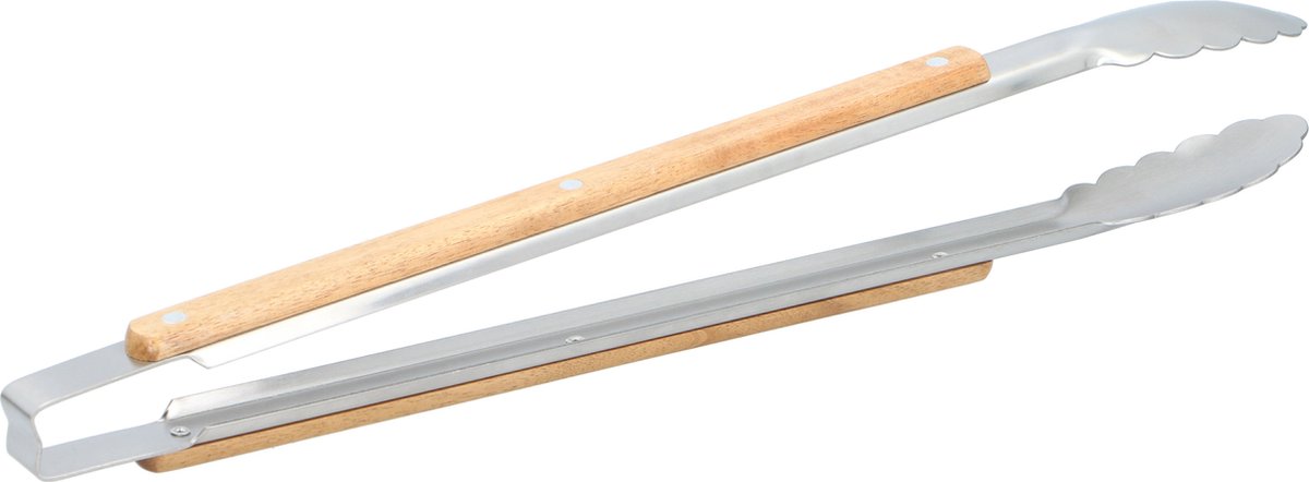 Jamie Oliver Barbecuetang XL - Extra Lang - Barbecuegereedschap - Barbecuegerei - 46 cm - RVS en Acaciahout