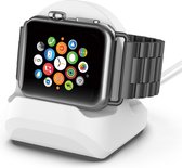 By Qubix Apple Watch houder voor opladen - Siliconen - Wit - Geschikt voor Apple Watch standaard - docking station