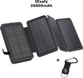 Banque d'alimentation IEsafy - chargeur solaire - énergie solaire - 26800mAh - solaire outdoor - avec 4 panneaux solaires pliables - noir