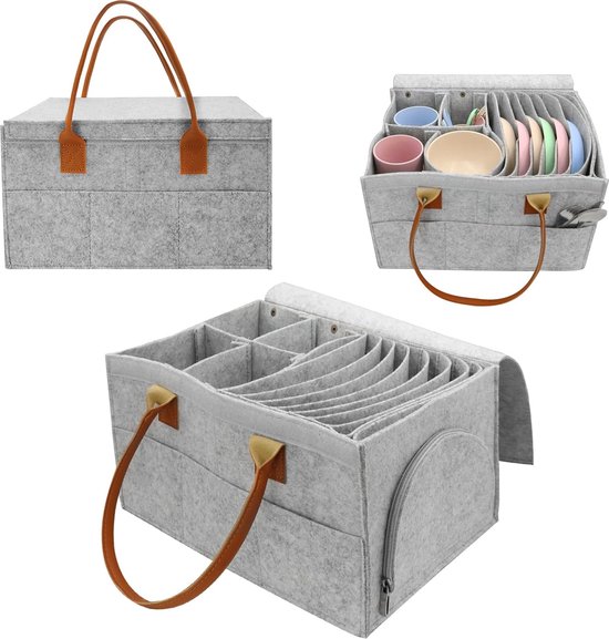 Porte-gobelets En Feutre Pour Camping - 6 Ou 12 Compartiments, Rangement Vaisselle, Transport Facile