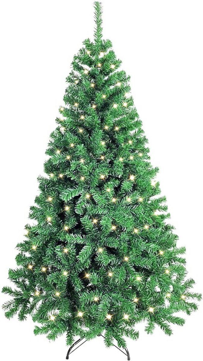 Uten Luxe Uitvoering Kunstkerstboom - Met 200 LED Verlichting - 1000takken - 210cm Hoog - Groen