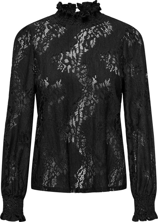 Only Blouse Onlina Zoey Lace Ls Smock Wvn 15308475 Black Dames Maat - S