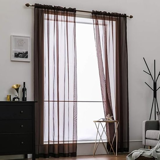 Rideaux de fenêtre transparents, rideau transparent 245 X 140 cm