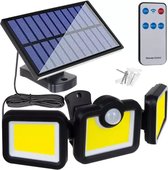 IBBO Shop - Lampe d'extérieur Solar avec détecteur de mouvement - Applique avec capteur - Énergie solaire - 172 LED - IP67 - Zwart - Éclairage extérieur - Lampe de jardin - 3 lampes