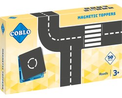 foto van Coblo Magneet Toppers Wegen 50 stuks - Magnetische Wegen - Magnetisch speelgoed - Educatief speelgoed - Cadeau kind - Speelgoed 3 jaar t/m 12 jaar