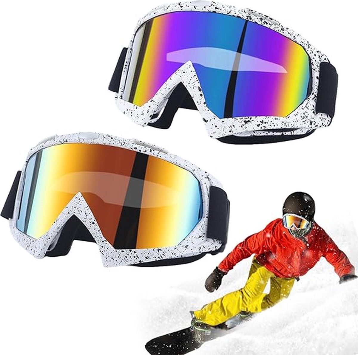 gotyou Motorcrossbril, Skibril, Motorbril, Crossbril met anti-condens/uv-bescherming, voor outdoor-activiteiten, skiën, fietsen, snowboarden, wandelen, oogbescherming (Zwarte gotyou Motorcrossbril, Skibril, Motorbril, Crossbril met anti-condens/uv-bescherming, voor outdoor-activiteiten, skiën, fietsen, snowboarden, wandelen, oogbescherming (Zwarte