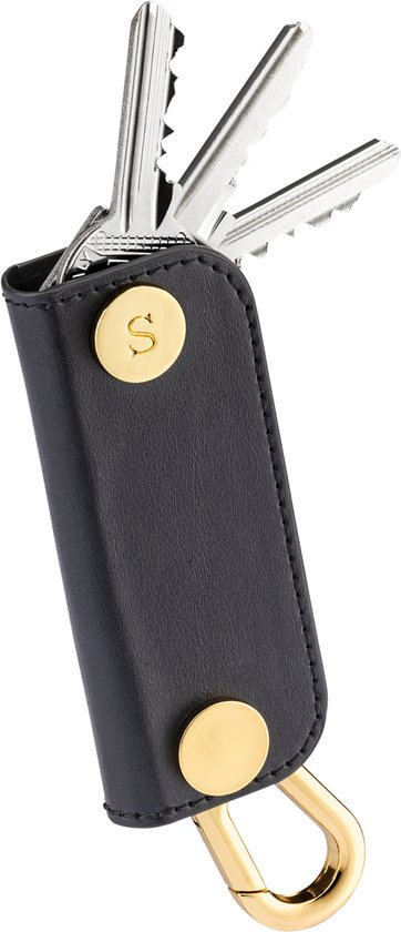 Saetti Sleutelhouder Organizer - Sleutel Key Organizer Etui - Zwart - Echt Leer
