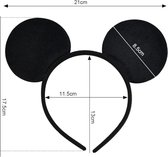 6 Stuks Haarbanden geïnspireerd door Mickey en Minnie met Strik in Rode en Witte Stippen en Zwarte Muizenoren - Kostuum-Diadeems voor Kinderen en Volwassenen