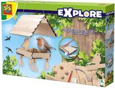 SES - Explore - Vogelvoederstation - je eigen houten vogelhuisje - inclusief draad en kralen