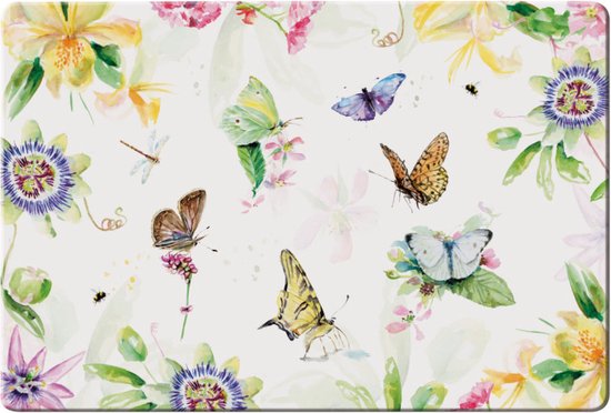 4 stuks - Placemat: Passion for Butterflies, Michelle Dujardin