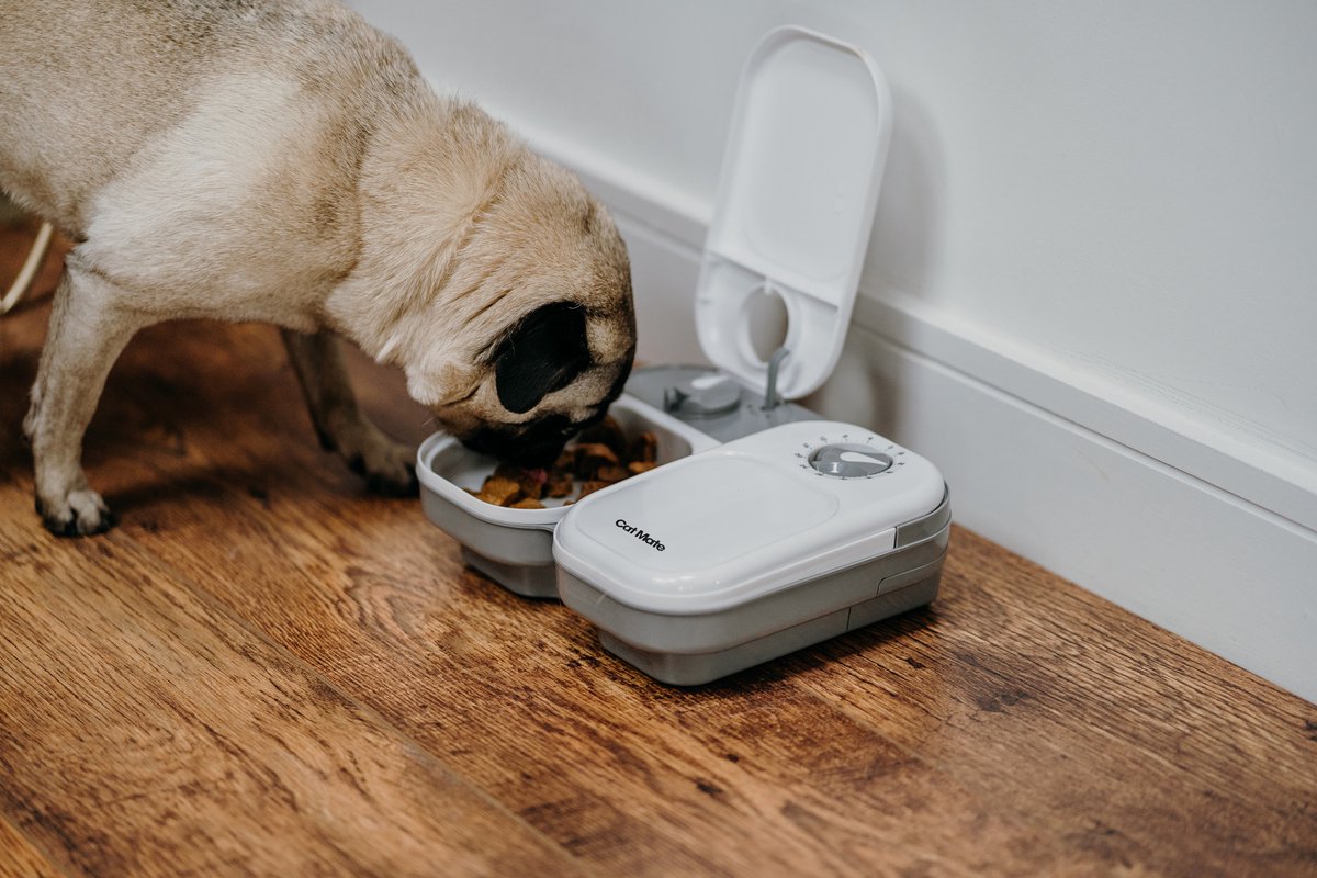 Afbeelding 2 van Cat Mate C200 2 Meal automatische voerbak voor droog/nat voer - wit