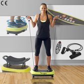 Trilplaat - Inclusief Zitje en Weerstandsbanden - Powerplate - Fitness - Perfect Voor Benen Bloedsomloop - Met Afstandsbediening - Groen/ Zwart
