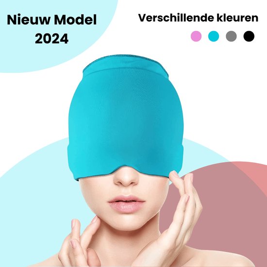 Extra Stevige Migraine Masker Met Gel | Migraine Muts | Gel Masker Met Warme en Koude Therapie | Verduisterend En Hoofpijn Verlichtend | Hoofdpijn Masker | Migraine Cap | Blauw