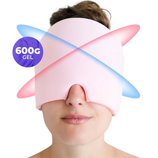 RYCE Migraine Muts - Masker - Extra Dik 600G - Hoofdpijn - Warmte & Koude Therapie - Hot Cold Pack - Roze
