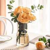 Vaas van helder glas, kristallen decoratieve vaas, bloemenbloem, plantenhouder voor thuiskantoor, cadeau voor bruiloft, housewarming party