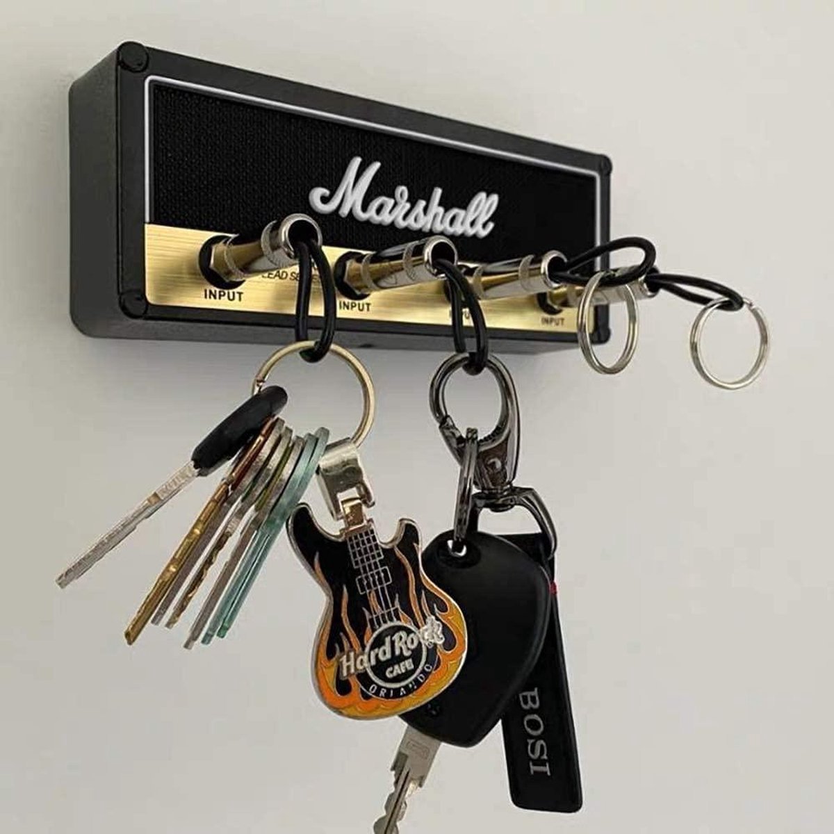 Marshall Key Holder Zwart - Porte-clés pour porte-clés guitare - Porte-clés  Jack Rack