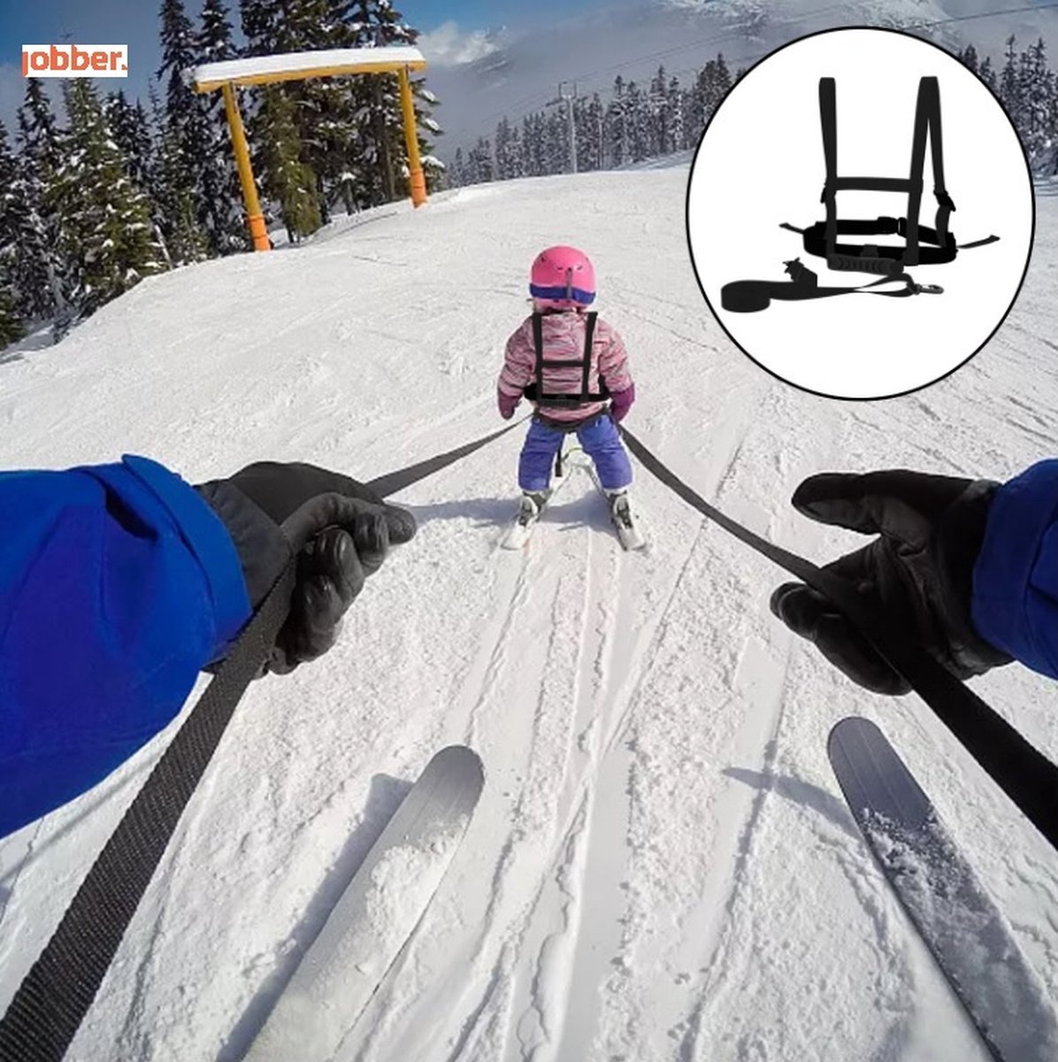 Lucky Bums Harnais de ski pour enfants avec poignée et cordon élastique 