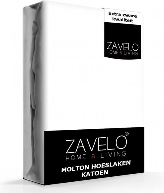 Zavelo Molton Hoeslaken - 200x220 cm - 100% Katoen - 30cm Hoekhoogte - Wasbaar tot 60 graden - Rondom Elastisch - Matrasbeschermer