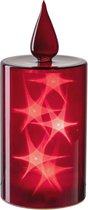 Leonardo Autentico Kaarslamp 21 cm met led verlichting rood