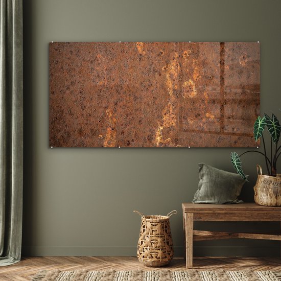 Peinture sur Verre - Rouille - Acier - Abstrait - 160x80 cm - Peintures sur Verre Peintures - Photo sur Glas