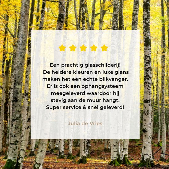 Feuilles jaunes dans la forêt en automne Glas 90x60 cm - Tirage photo sur Glas (Décoration murale en plexiglas)