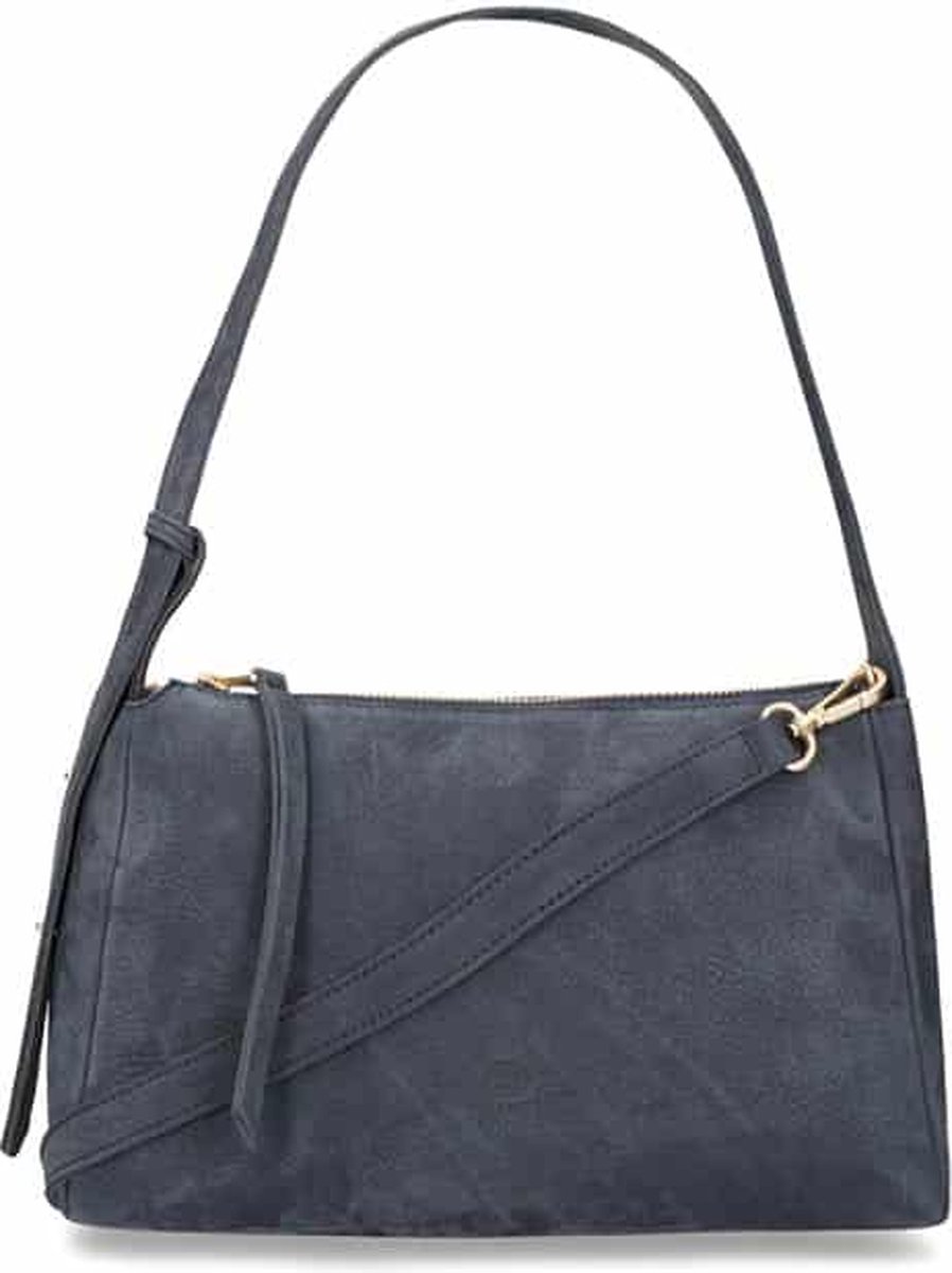 Fred de La Bretoniere Shoulderbag Nubuck Leather Dark Blue