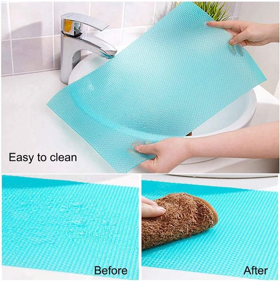 Tapis De Réfrigérateur COM-FOUR - Lot De 8 En EVA Transparent | Antidérapant Et Antibactérien | Découpable Sur Mesure