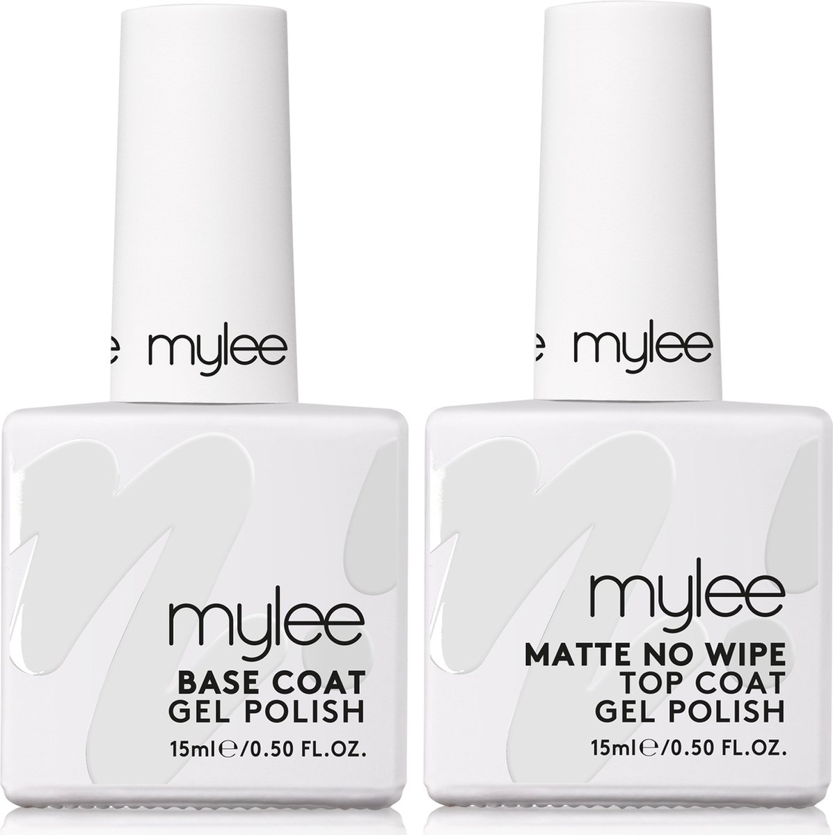 Mylee Matte No-Wipe Gel-Nagellak Top & Base Coat 15ml UV/LED Nail Art Manicure Pedicure voor professioneel & thuisgebruik - Langdurig en gemakkelijk aan te brengen