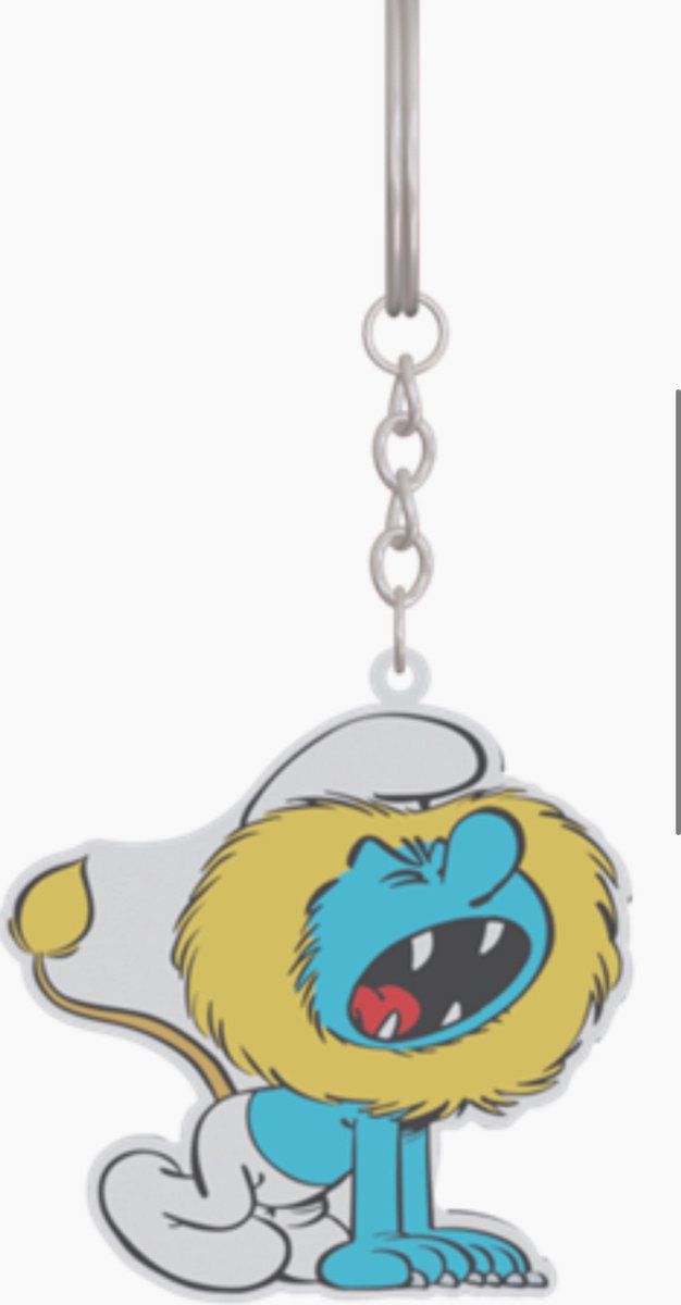 Leeuw - Metalen sleutelhanger - De smurfen - metaal - eenzijdig bedrukt - 6cm