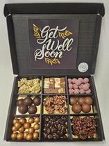 Luxe Belgische Chocolade Proeverij Pakket met Mystery Card 'Get Well Soon'