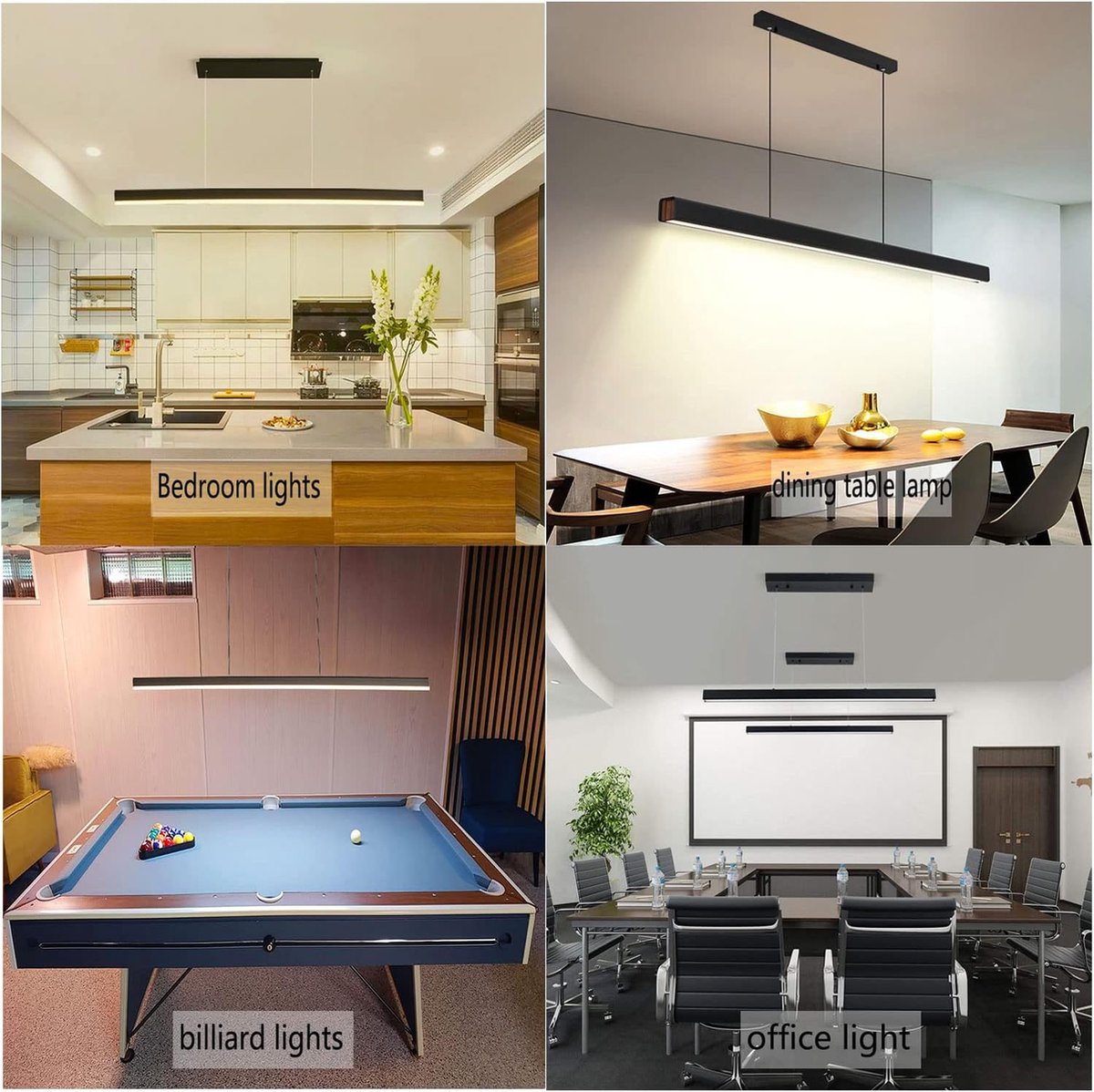 Moderne lineaire led-hanglamp, dimbare kroonluchter met spots, verstelbare hanglamp voor